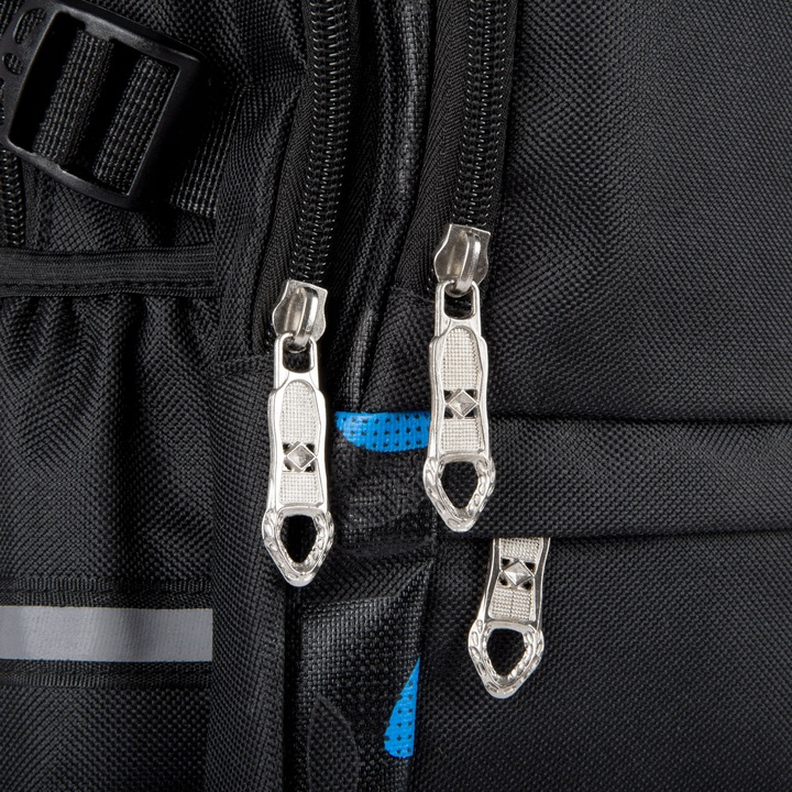 Bivacc Pojemny plecak szkolny młodzieżowy czarny zestaw 3 szt Bivacc