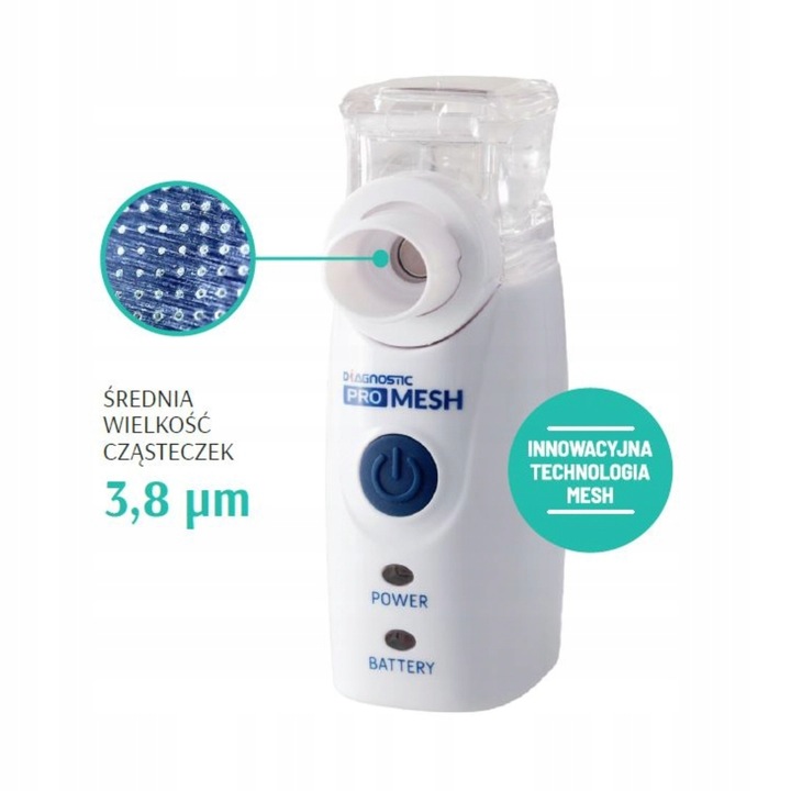 Inhalator nebulizator przenośny DIAGNOSTIC PRO MESH + gratis