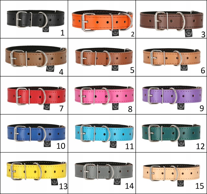 OBROŻA DLA PSA Z IMIENIEM GRAWEREM SKÓRZANA 33-41cm