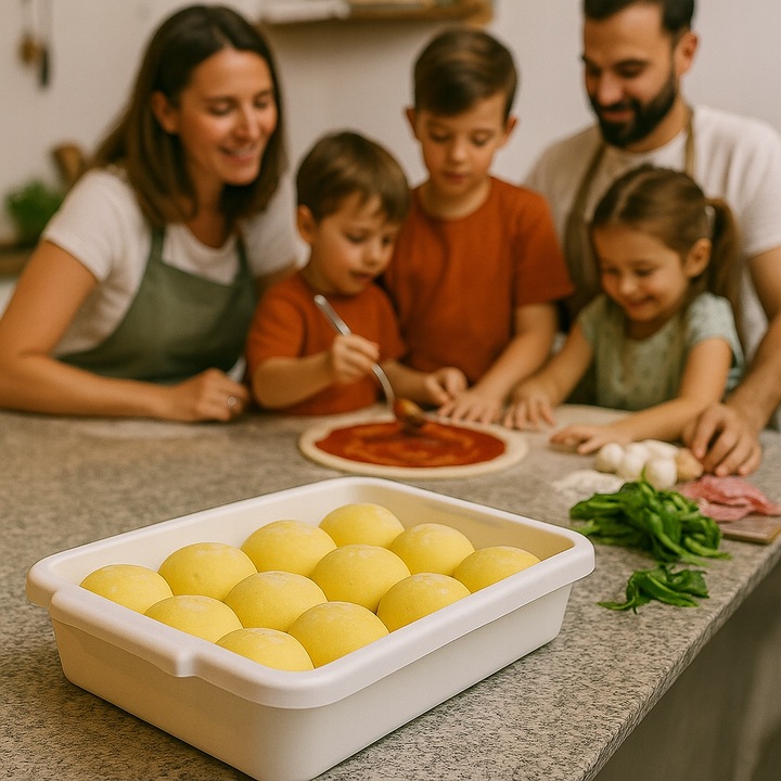 Pojemnik 40x30 z pokrywką do dojrzewania ciasta na pizzę gastronomiczny