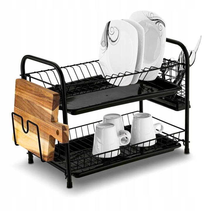 DWUPOZIOMOWA suszarka do naczyń DUŻA suszarka Z TACKĄ 53x33x24cm Nova Tadar