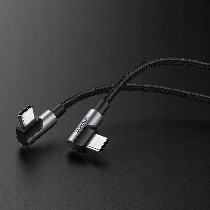 UGREEN KABEL PRZEWÓD USB-C DO USB-C KĄTOWY PD 3A 60W 1M JAKOŚĆ ORYGINAŁ