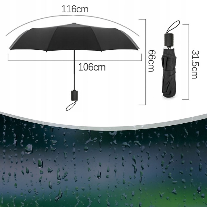 DUŻY PARASOL XXL SKŁADANY AUTOMAT PARASOLKA WODOODPORNA