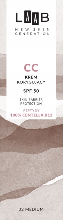 AA LAAB 100% Centella B12 Krem CC korygujący SPF50 nr 02 Medium