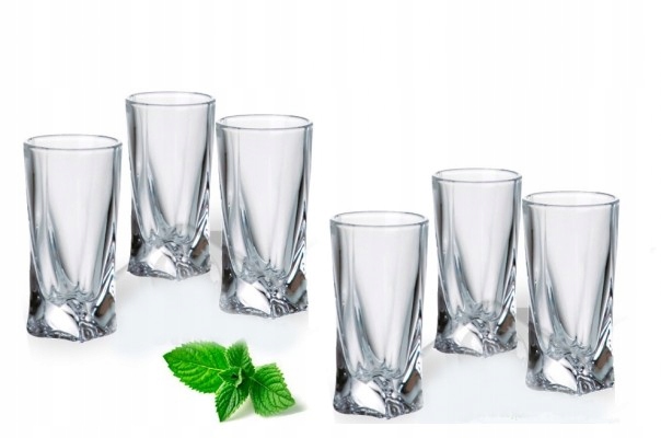 BOHEMIA QUADRO Zestaw Komplet 6 Szklanek Do drinków Napojów SZKLANKI 350 ml