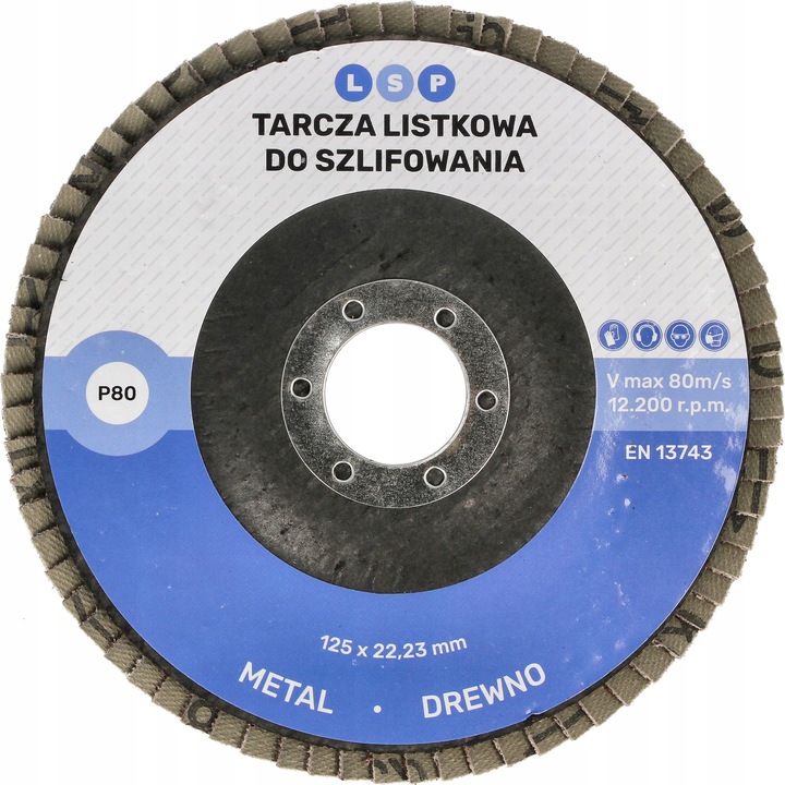 TARCZA LISTKOWA LAMELKA 125 DO SZLIFOWANIA DREWNA METALU LAMELKOWA