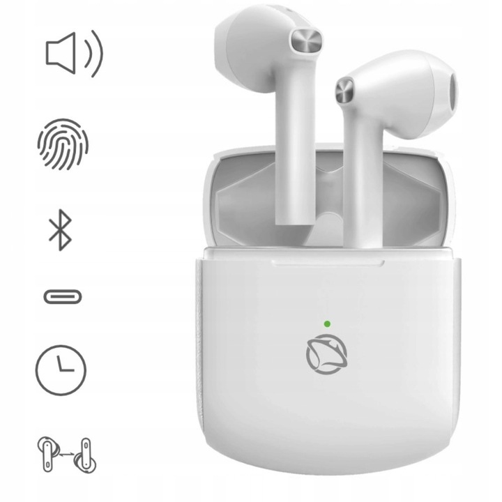 Słuchawki bezprzewodowe douszne Manta RYTMO X białe TWS mikrofon 59ms