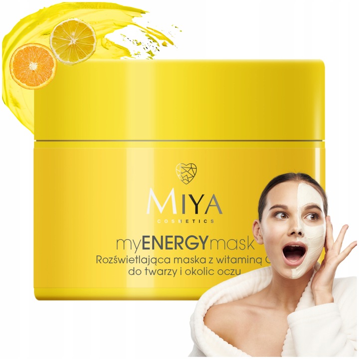 Rozświetlająca Maska z Witaminą C Do Twarzy i Okolic Oczu 50 ml Miya
