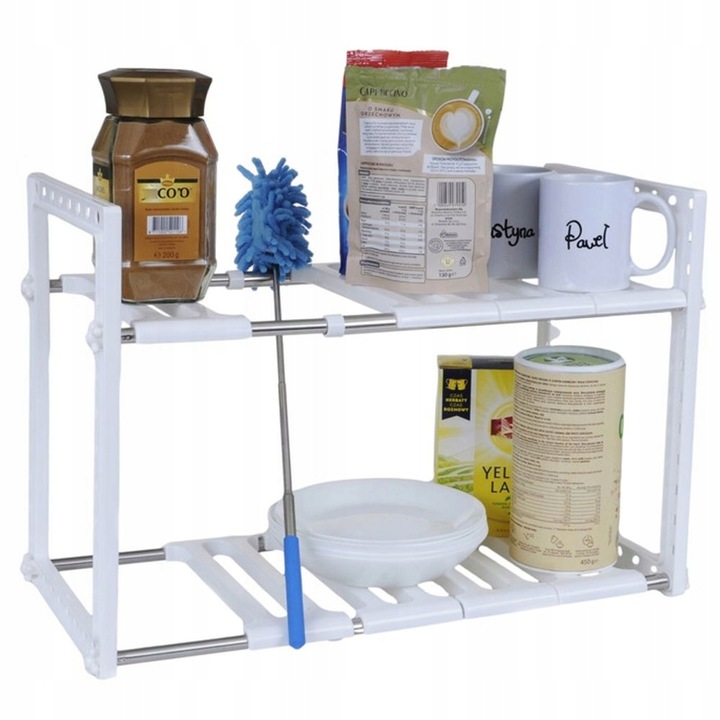 ORGANIZER POD ZLEW SZAFKA REGULOWANA PÓŁKA REGAŁ UNIWERSALNY MODUŁOWY