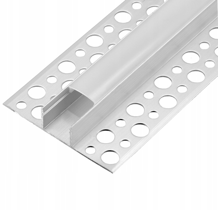 Profil LED aluminiowy wpuszczany do płytek płyt GK gipsowych 2m klosz