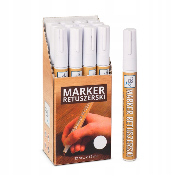 Marker pisak retuszerski do mebli podłóg schodów 12ml | MAT CZARNY