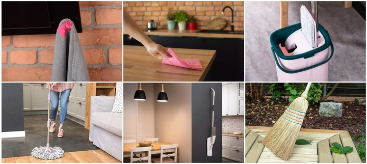 Mop Płaski ze Spryskiwaczem Obrotowy Mikrofibra do mycia i polerowania YORK