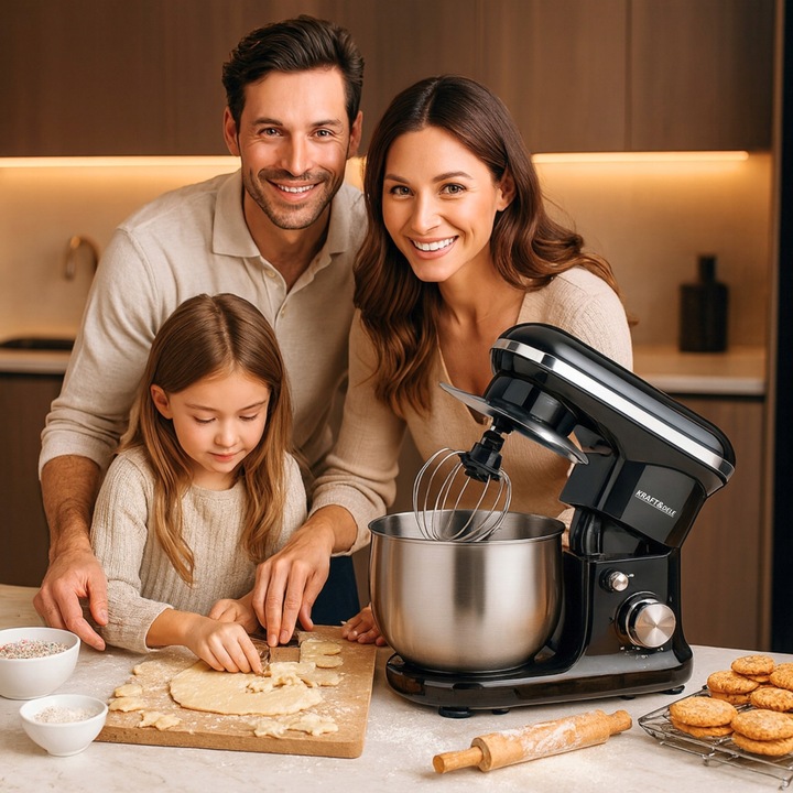 ROBOT PLANETARNY KUCHENNY MIKSER Z MISĄ WIELOFUNKCYJNY MOCNY CZARNY