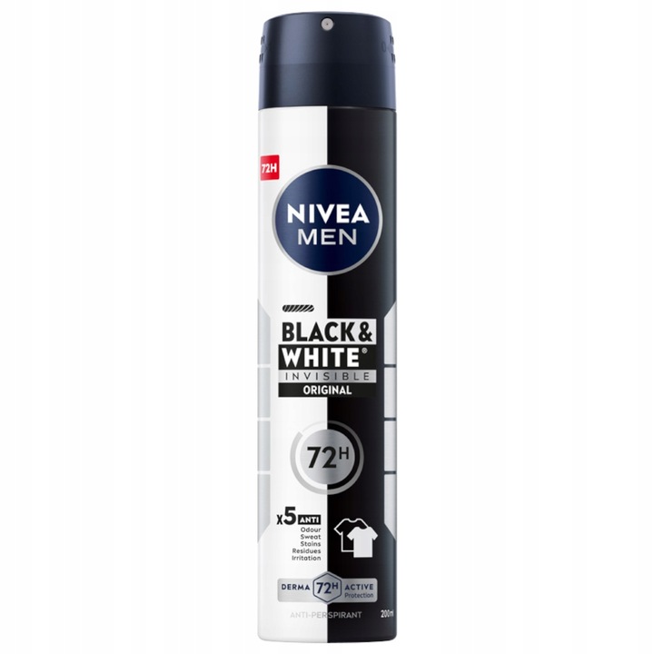 NIVEA MEN Black White Antyperspirant w sprayu męski pod pachy 72H