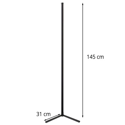 LAMPA PODŁOGOWA STOJĄCA LED RGB NAROŻNA PILOT APKA