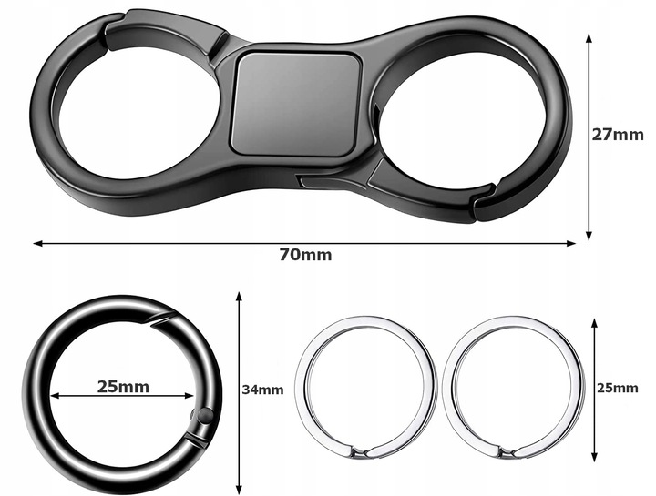 Karabińczyk brelok breloczek na klucze do kluczy