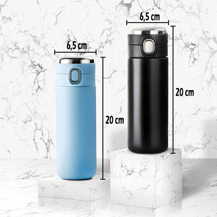KUBEK TERMICZNY DUŻY TERMOS Z USTNIKIEM 420ML LCD SMART