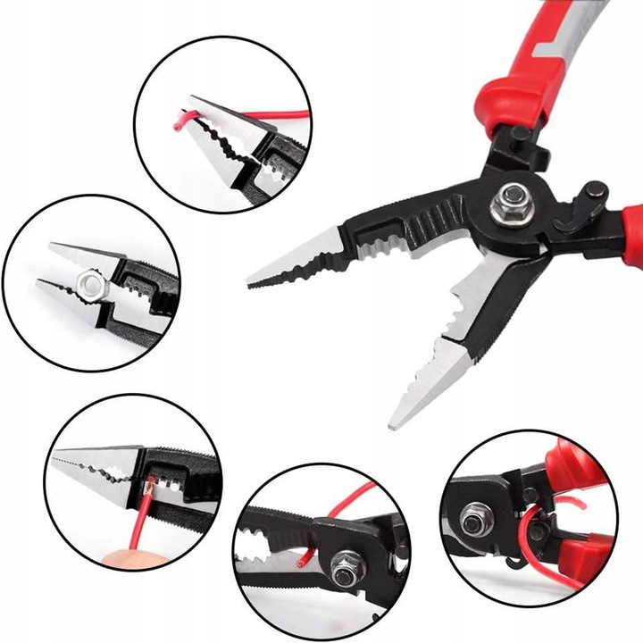 SZCZYPCE WIELOFUNKCYJNE 9w1 DLA ELEKTRYKÓW NOŻYK ŚCIĄGACZ ZACISKARKA