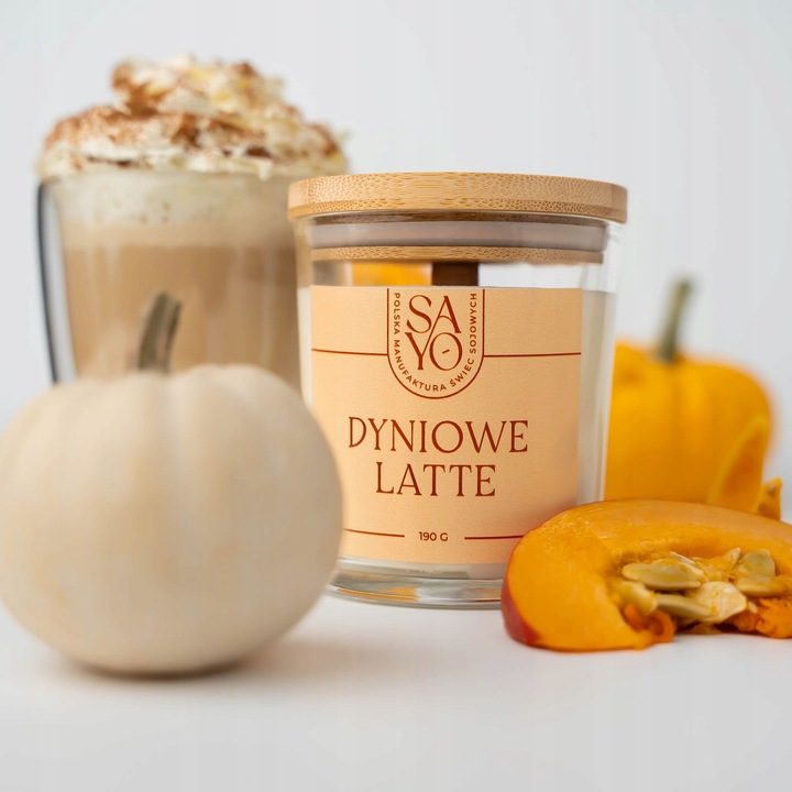 DYNIOWE LATTE PUMPKIN SPICE ŚWIECA SOJOWA DYNIA ŚWIECZKA ZAPACHOWA