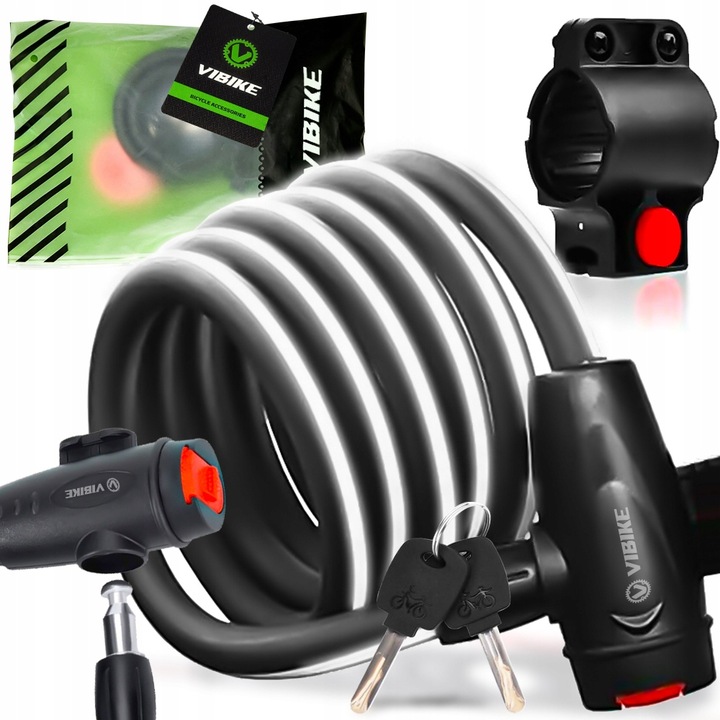 ZAPIĘCIE DO ROWERU BLOKADA ROWEROWA NA KLUCZYK MOTOR MOCNA LINKA 12MM 120CM
