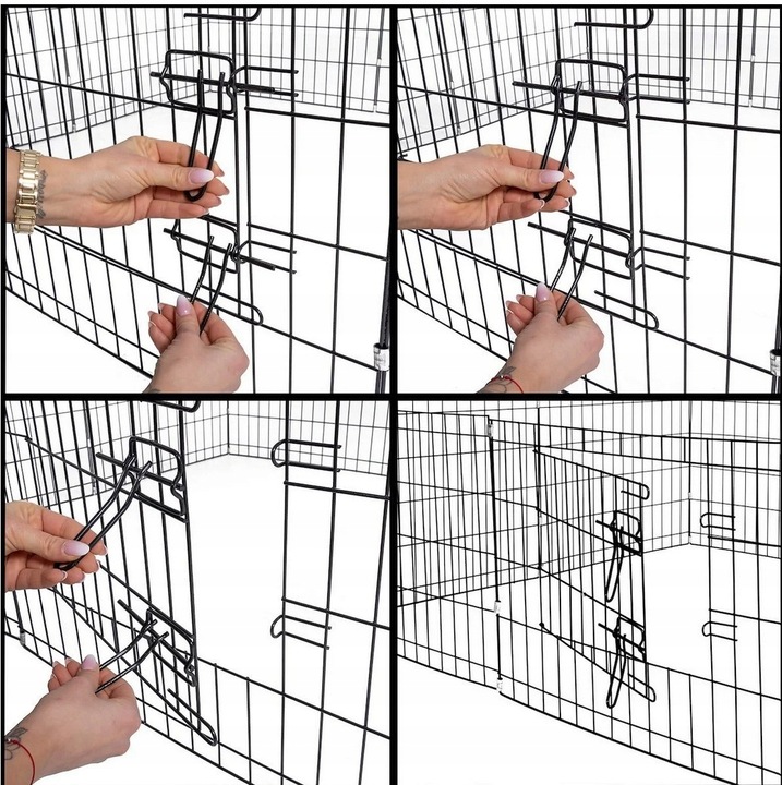 Metalowy Składany Kojec dla Psa Królika do Domu na Zewnątrz Zagroda