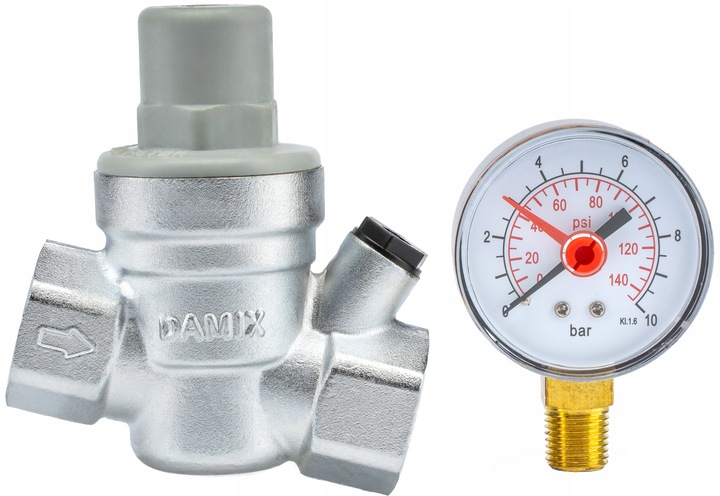 REDUKTOR CIŚNIENIA WODY Z MANOMETREM 3/4'' DN20 REGULATOR 1,5-6,5 BAR