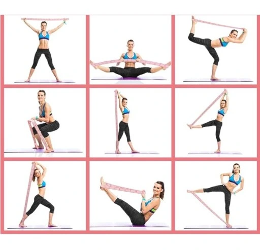 ROZCIĄGLIWY PAS PASEK TAŚMA ROZCIĄGANIE MIĘŚNI YOGA PILATES 9POZIOMÓW 115cm