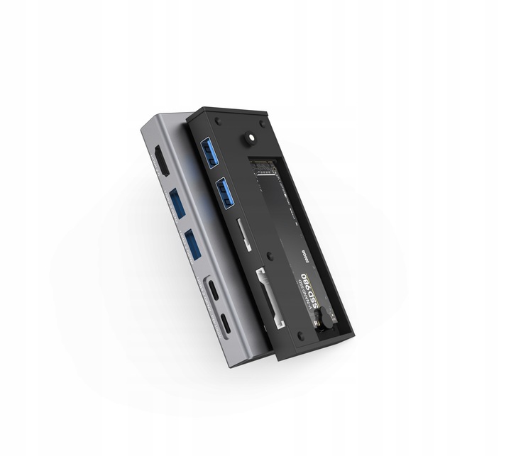 HUB Obudowa Kieszeń dysk SSD M2 NVME PCIe SATA USB-C 3.2 HDMI Adapter M.2