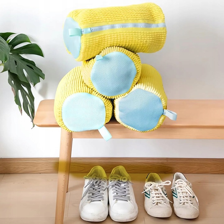 2X WOREK DO PRANIA BUTÓW OBUWIA DO PRALKI Z MIKROFIBRY ŻÓŁTE ZESTAW 2szt