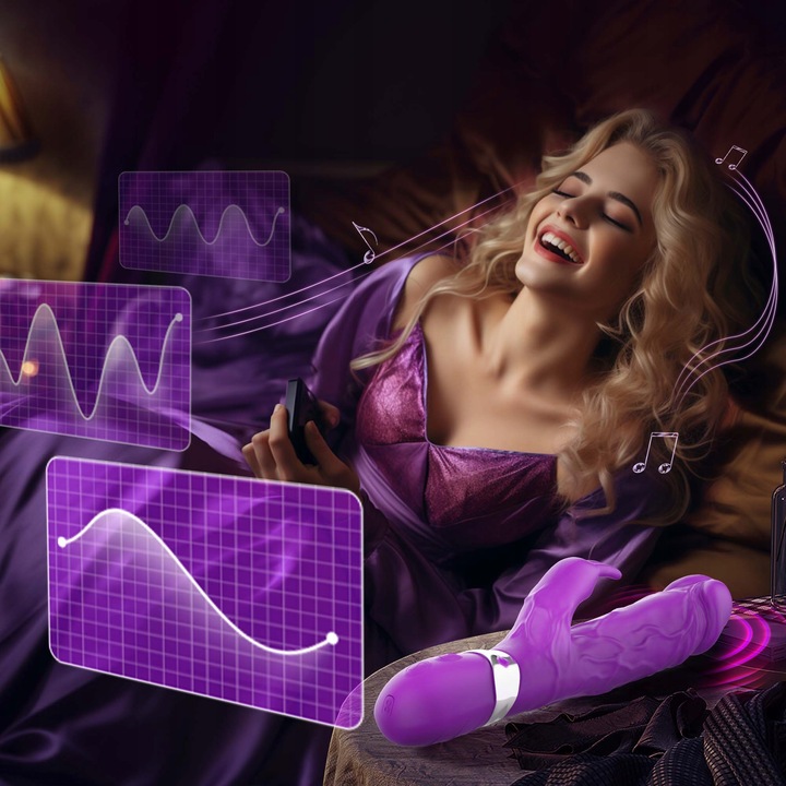 damski wibrator łechtaczk posuwisty z 7 różnymi funkcjami wibracji APP