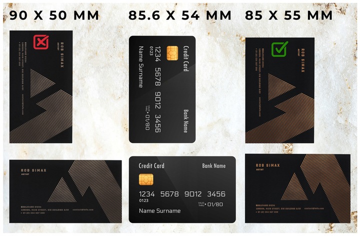 Wizytówki DRUK z projekt Canva 300 szt GRUBE 350g