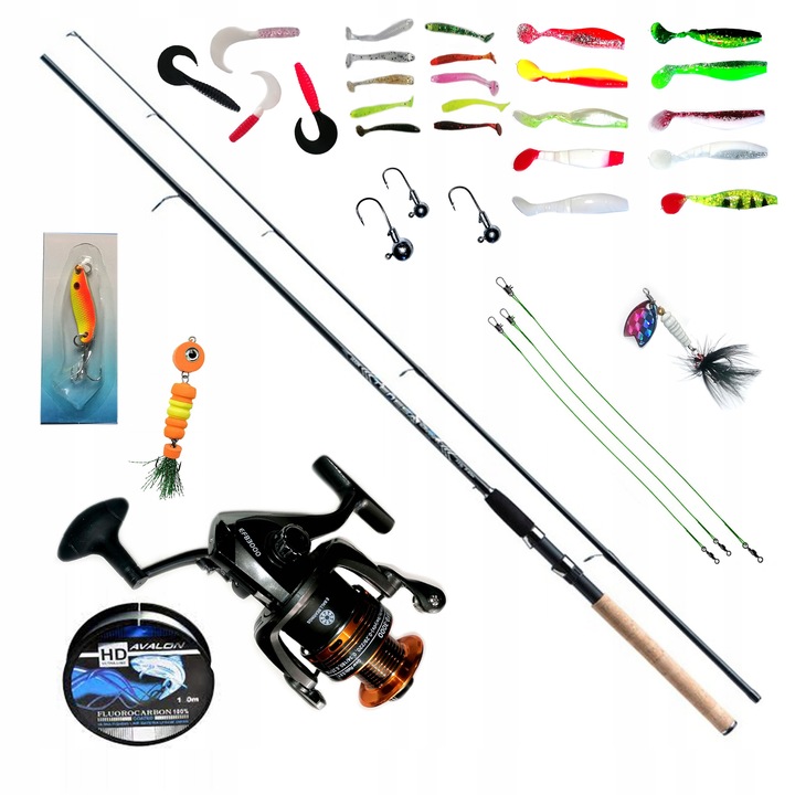 ZESTAW SPINNING Jaxon WĘDKA 2,4m +36 elementów ZMT