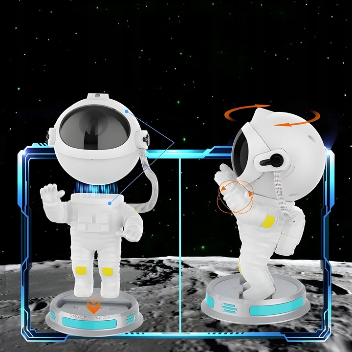 PROJEKTOR GWIAZD LAMPKA NOCNA LED RZUTNIK NIEBA ASTRONAUTA GENERACJA 3.0