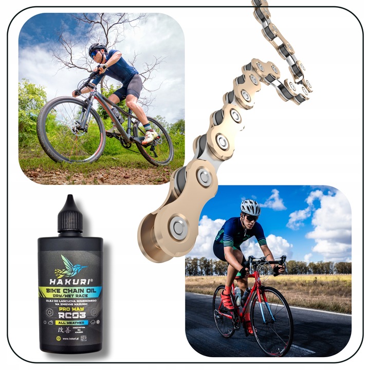 SMAR do ŁAŃCUCHA rowerowego ZESTAW warunki SUCHE MOKRE ZMIENNE + 4 Szczotki
