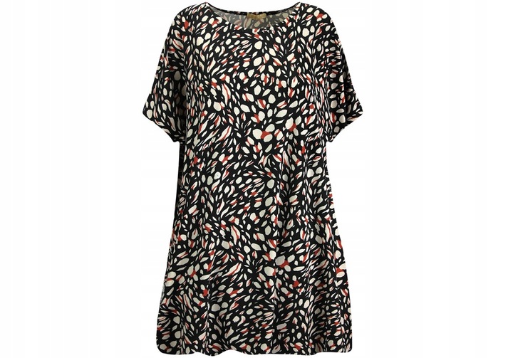 Luźna, swobodna bluzka tunika z wzorkiem 52/54 6XL/7XL