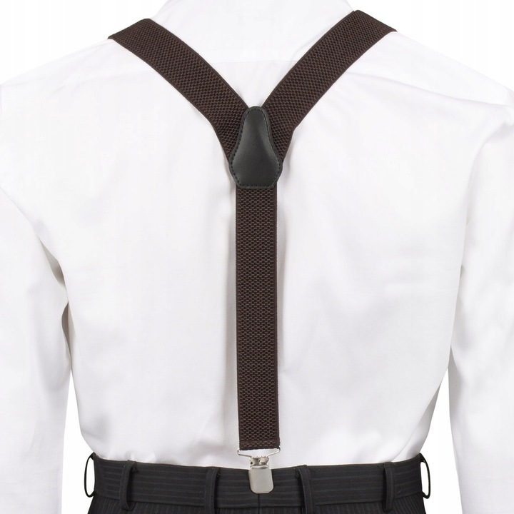 Szelki do spodni męskie eleganckie mocne V czarne