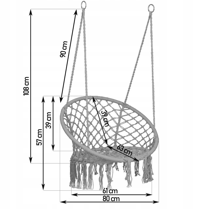 HUŚTAWKA OGRODOWA BOCIANIE GNIAZDO FOTEL WISZĄCY