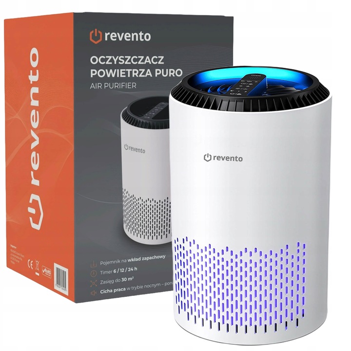 OCZYSZCZACZ POWIETRZA REVENTO PURO CICHY AROMATERAPIA TIMER + FILTR