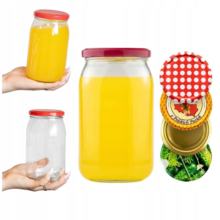 8x Słoik 900ml z zakrętką fi82 na MIÓD DŻEM PRZETWORY słoiki szklane