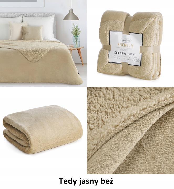 Koc Dwustronny 170x210 Polar Bukla Eurofirany Sherpa Baranek Na Prezent