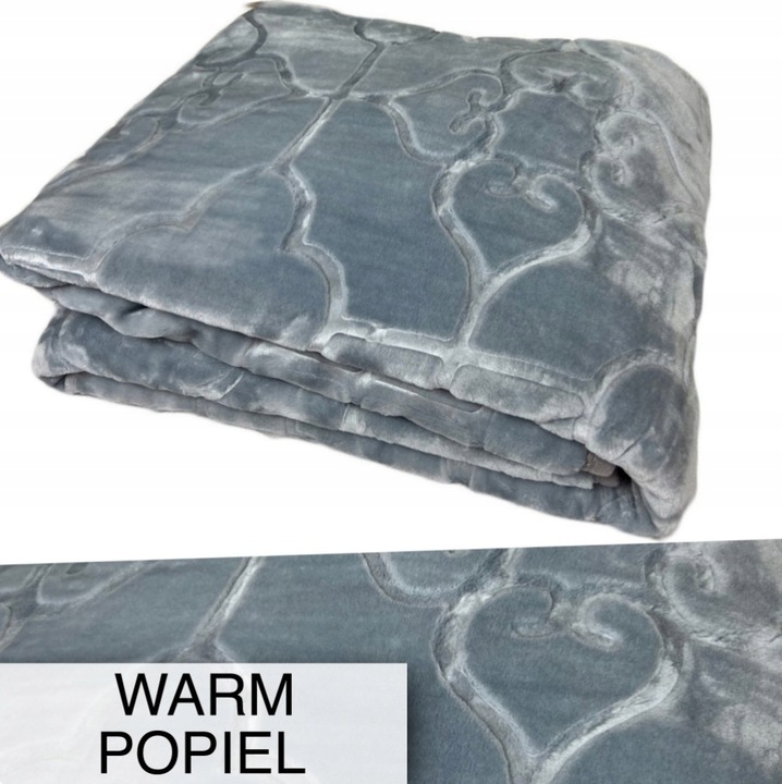 GRUBY KOC AKRYLOWY NARZUTA NA ŁÓŻKO NA KANAPE NAROŻNIK CIEPŁY PLED WALIZKA