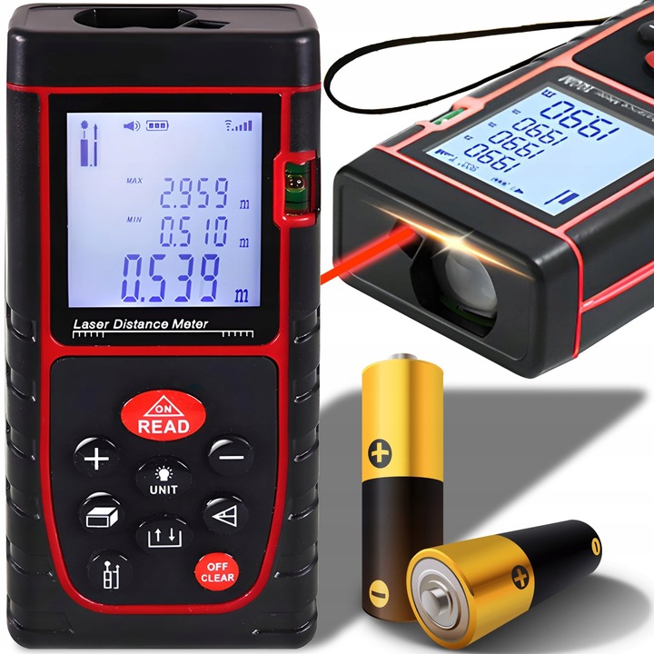 DALMIERZ LASEROWY KĄTOMIERZ CYFROWY MIERNIK ODLEGŁOŚCI POZIOMICA