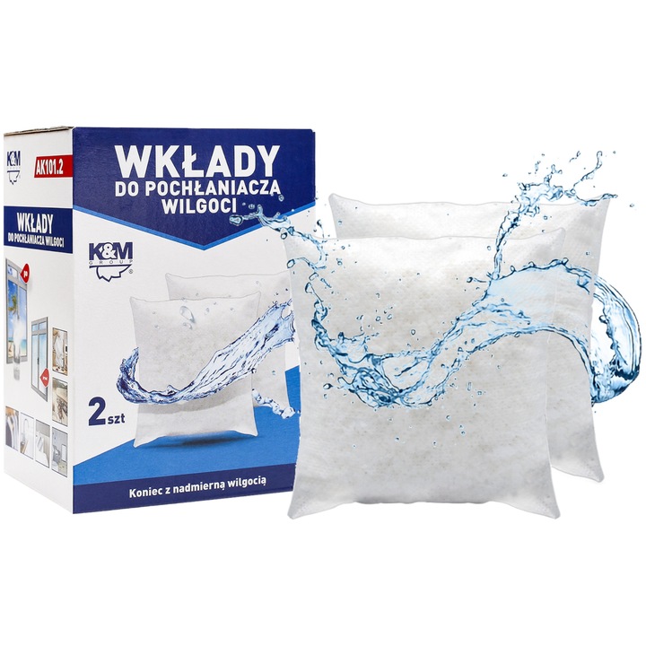 2x pochłaniacz wilgoci K&M AK101 + 4x wkład do pochłaniacza wilgoci 280g