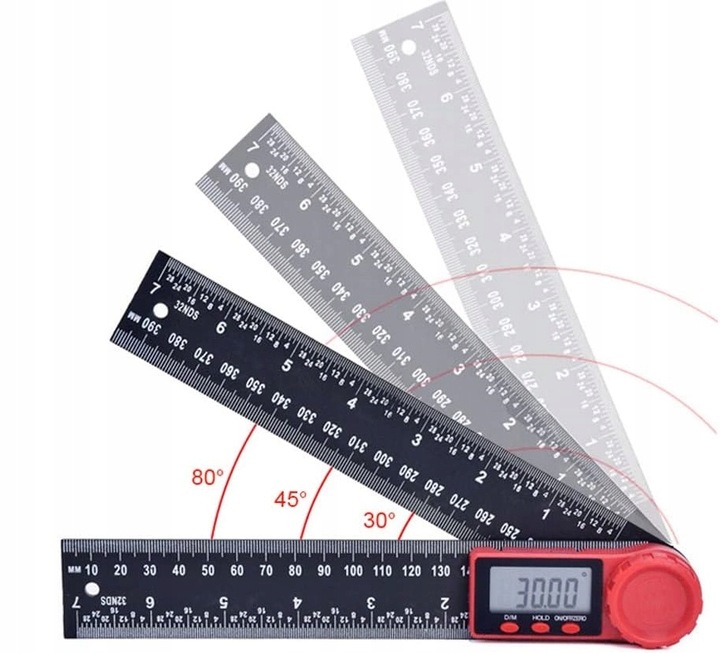 KĄTOMIERZ ELEKTRONICZNY CYFROWY 200MM 360° SOLIDNY