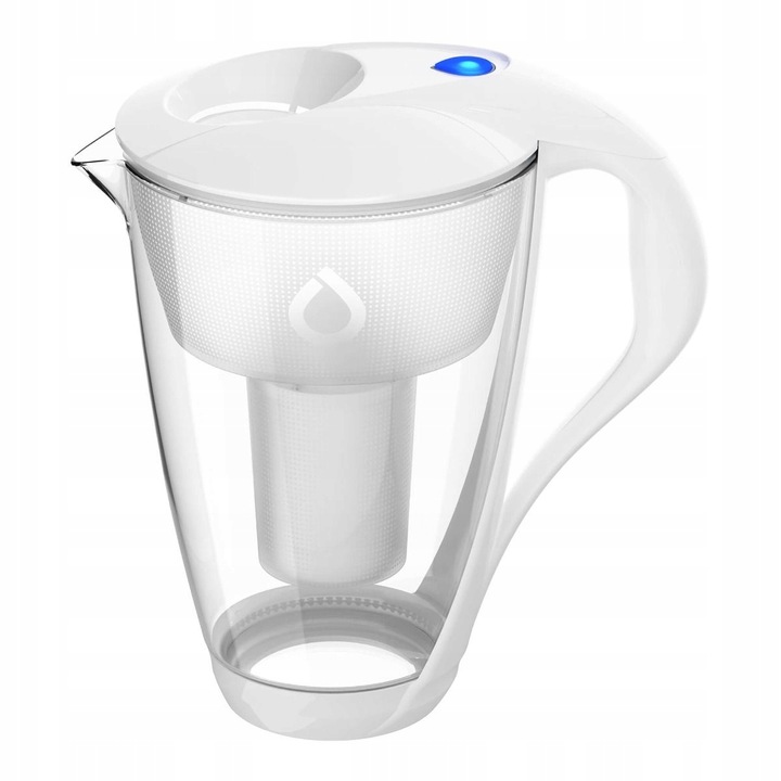 Dzbanek filtrujący szklany Dafi Crystal LED biały + 1 filtr Classic