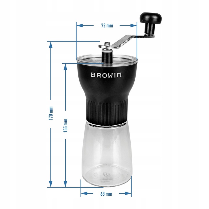 Młynek DO KAWY mielenia SOLI ziaren przypraw ręczny