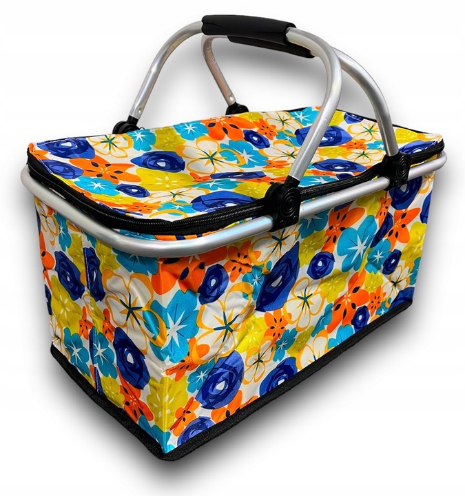 KOSZ PIKNIKOWY SKŁADANY KOSZYK TERMICZNY NA ZAKUPY PIKNIK RÓŻNE WZORY