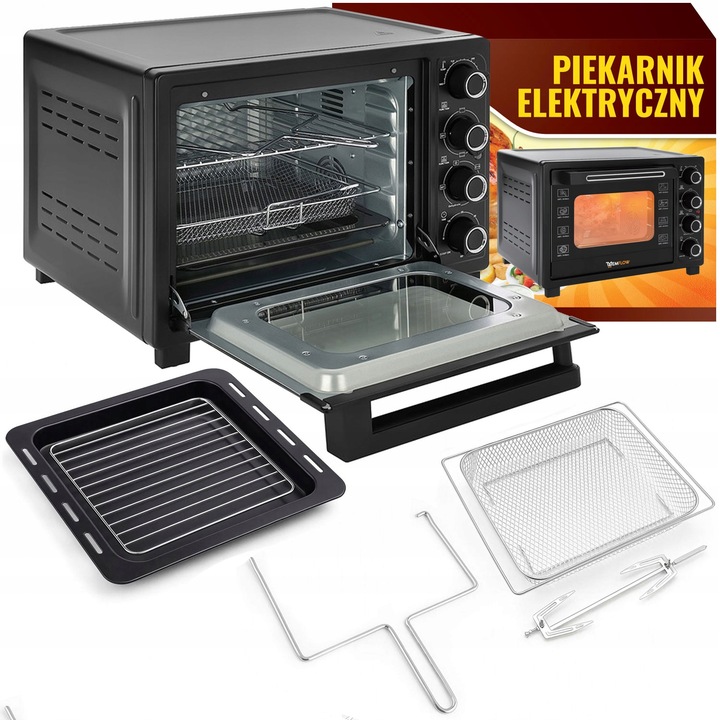 PIEKARNIK ELEKTRYCZNY Z TERMOOBIEGIEM SUSZARKA SPOŻYWCZA GRILL 45L