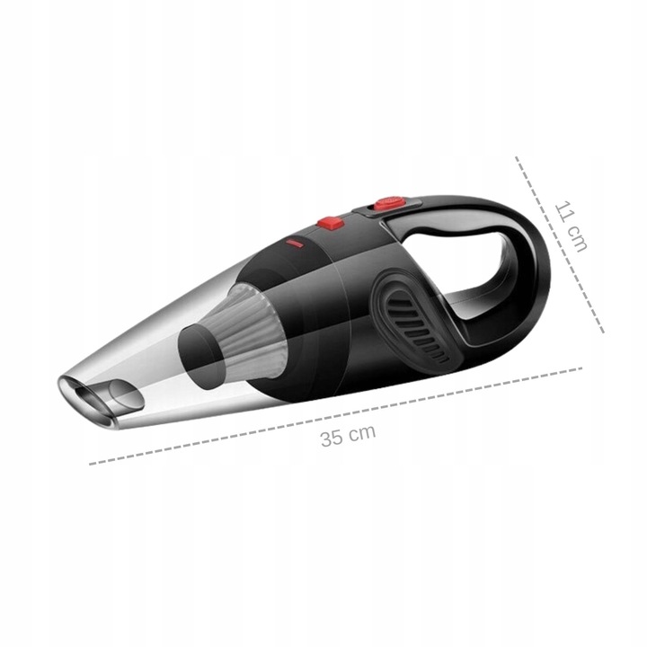 Mocny Odkurzacz Samochodowy Ręczny 120W Mocny Filtr Bezworkowy + Kabel