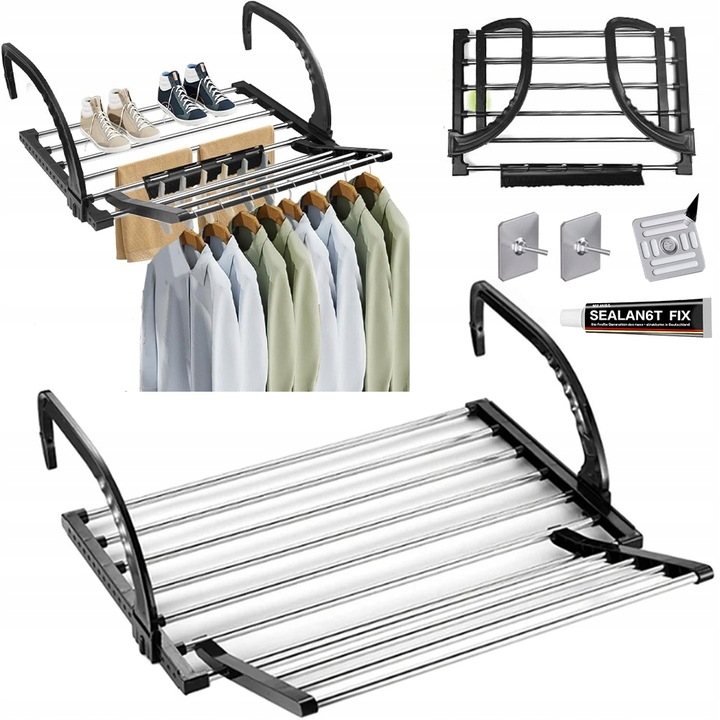 MAŁA SUSZARKA NA PRANIE STOJĄCA BALKONOWA SUSZARKA NA UBRANIA BUTÓW DO